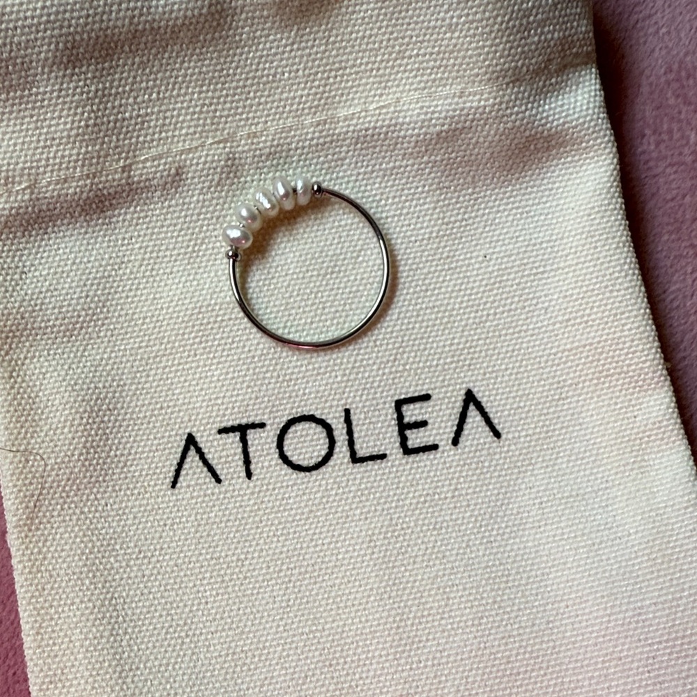 ATOLEA Mini Pearls Silver Ring size 6